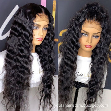 4x4 Lace Closure Wig 100% Natural Human Hair Lace Front Deepwave HD Lace Frontal Closure Wig Virgin Cuticle Aligned Hair Wigs